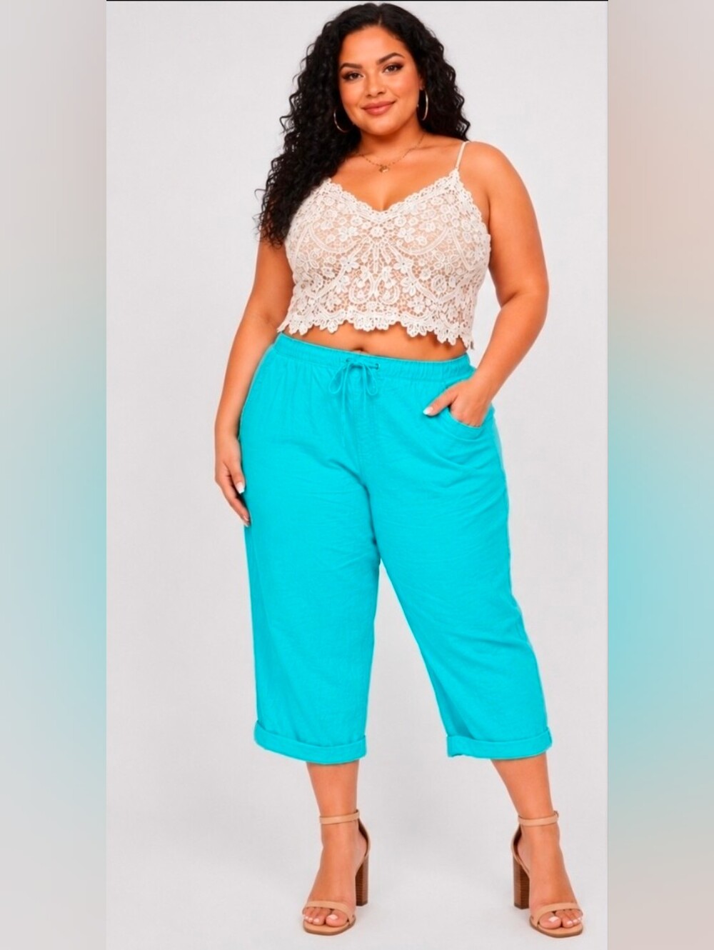 Sonoma | Turquoise Mid-Rise Capri Pants | Contemporary | Size 4X | NWT